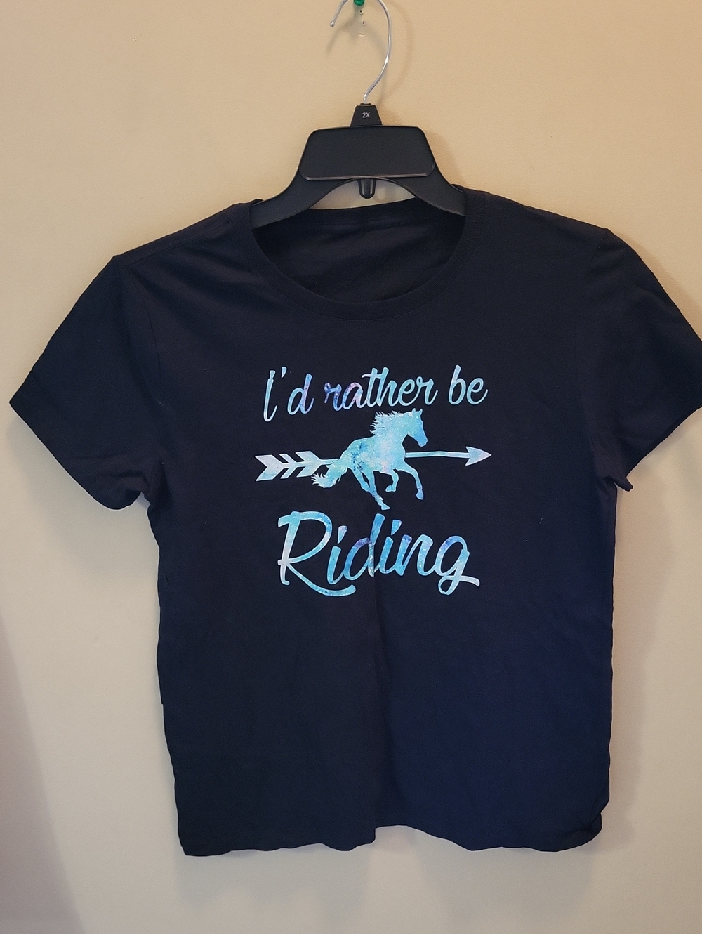 Gildan Navy Tee with Light Blue Horse & Arrow Graphic